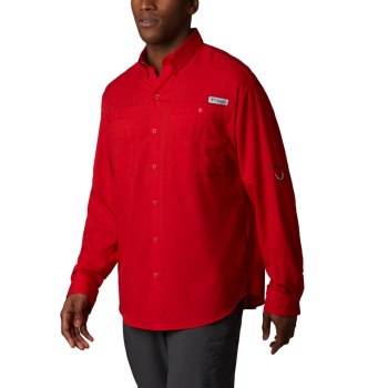 Columbia Overhemd Heren, PFG Tamiami II Long Sleeve Rood, 53AOMYTJK